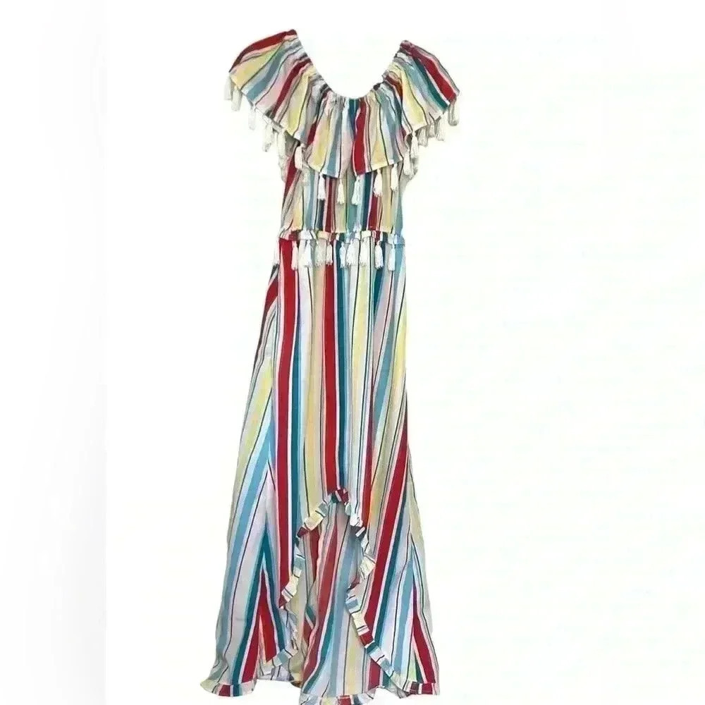 XOXO Women's Multicolor Polyester Round Neck Sleeveless Long Maxi Dress Size S